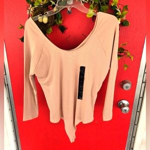 NWT Banana Republic Women's Beige Long Sleeve Bodysuit 281